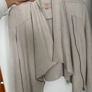 Blank NYC Women's Cream Leather Jacket